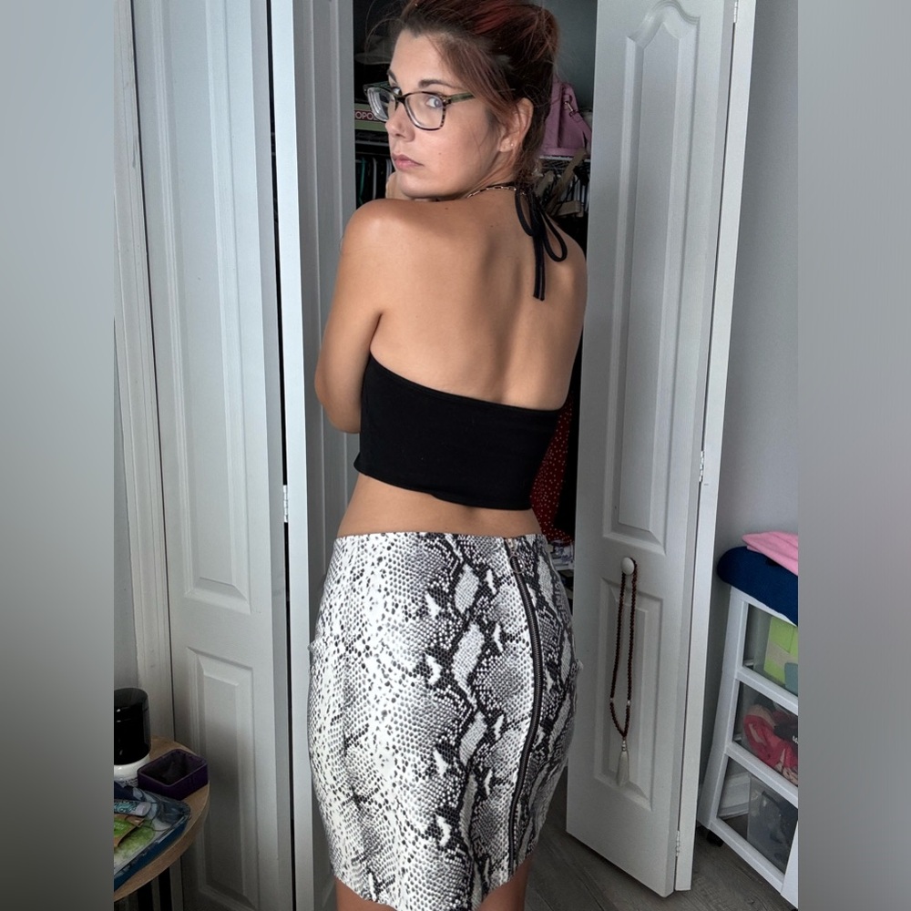 FAUX Snakeskin Pleather Pencil Skirt